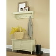 Alaterre Shaker Cottage Storage Bench/Coat Hooks with Tray, Sand