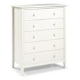 thumbnail image 1 of Alaterre Furniture Simplicity 5-Drawer Chest, Kids Bedroom Dresser, Anti-Tip Safety, Metal Glides, Wooden Knobs, Brazilian Pine and Veneers, White, 1 of 8