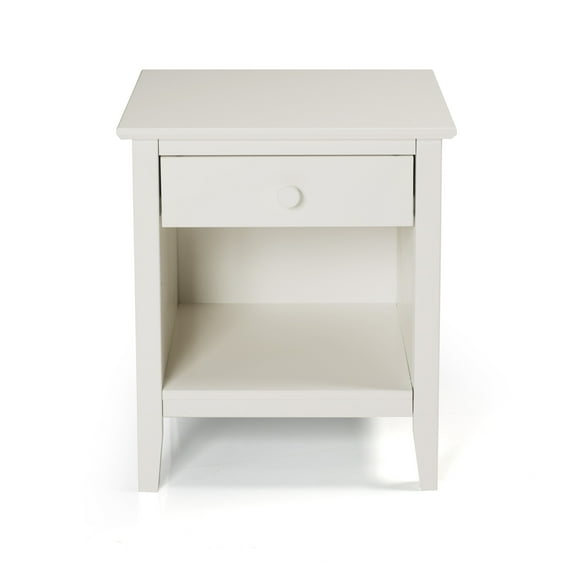 Alaterre Furniture Simplicity Nightstand, Bedside Table with Drawer, Perfect for Kids Bedroom, White