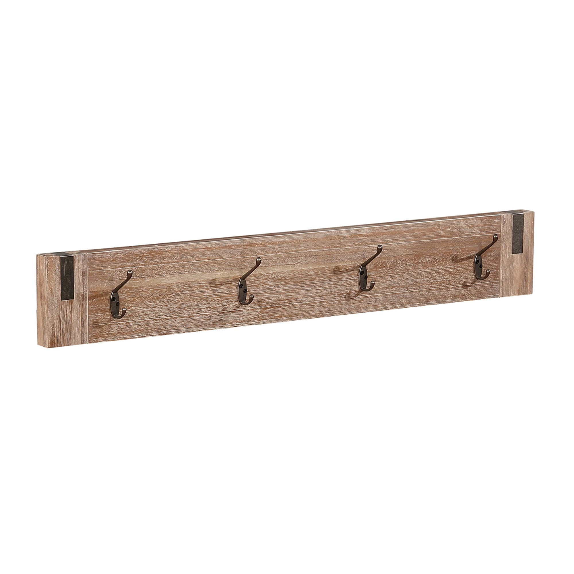 Woodstock Medium Acacia Wood Coat Hook with Metal Accents
