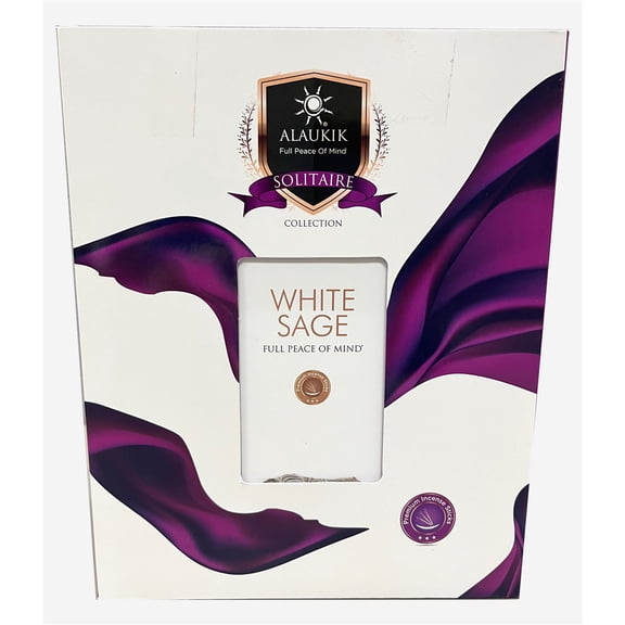 Alaukik Premium Incense Sticks Solitaire Collection White Sage - 50 grams (12-Pack)