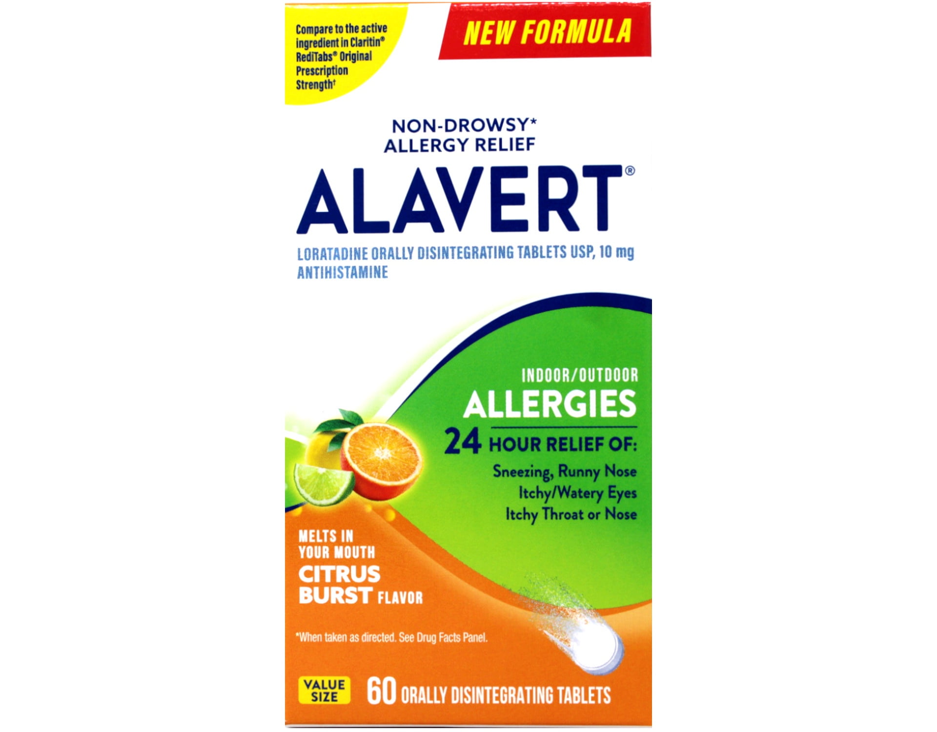 Alavert Allergy 24 Hour Relief, Citrus Burst Flavor, Orally Disintegrating Allergy Tablets, Non-drowsy Antihistamine, Loratadine
