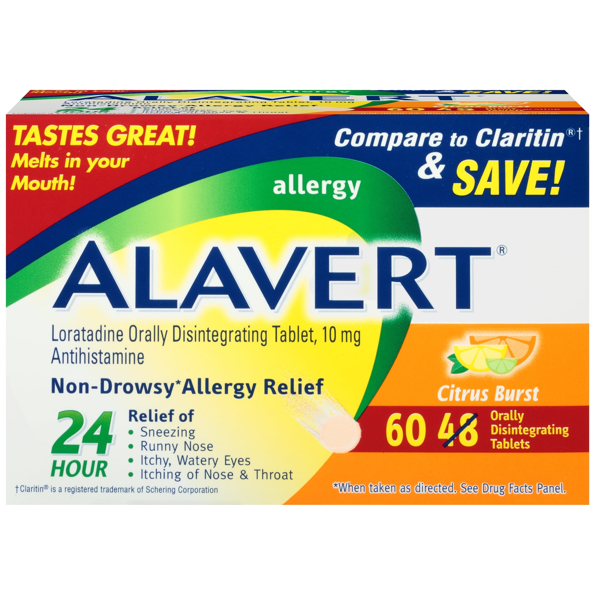 Alavert Allergy Orally Disintegrating Tablets, Citrus Burst, 60 Ct