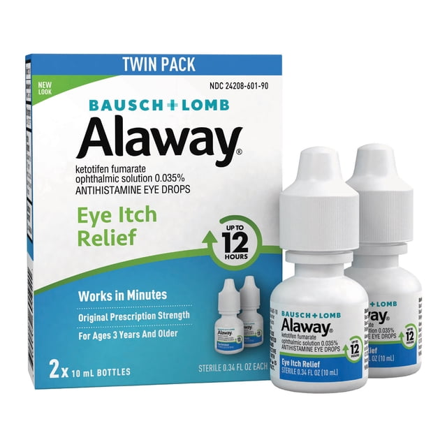 Bausch + Lomb Alaway Antihistamine Eye Drops, Allergy Relief for Adults ...