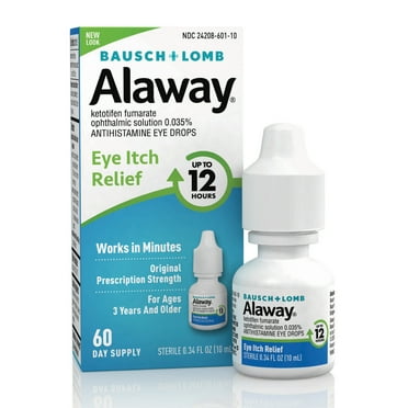 Alaway Eye Drops for Itchy Eyes with Antihistamine that Works in Minutes, 0.34 fl oz