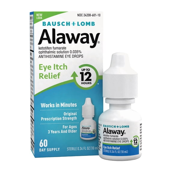 Alaway Eye Drops for Itchy Eyes with Antihistamine that Works in Minutes, 0.34 fl oz