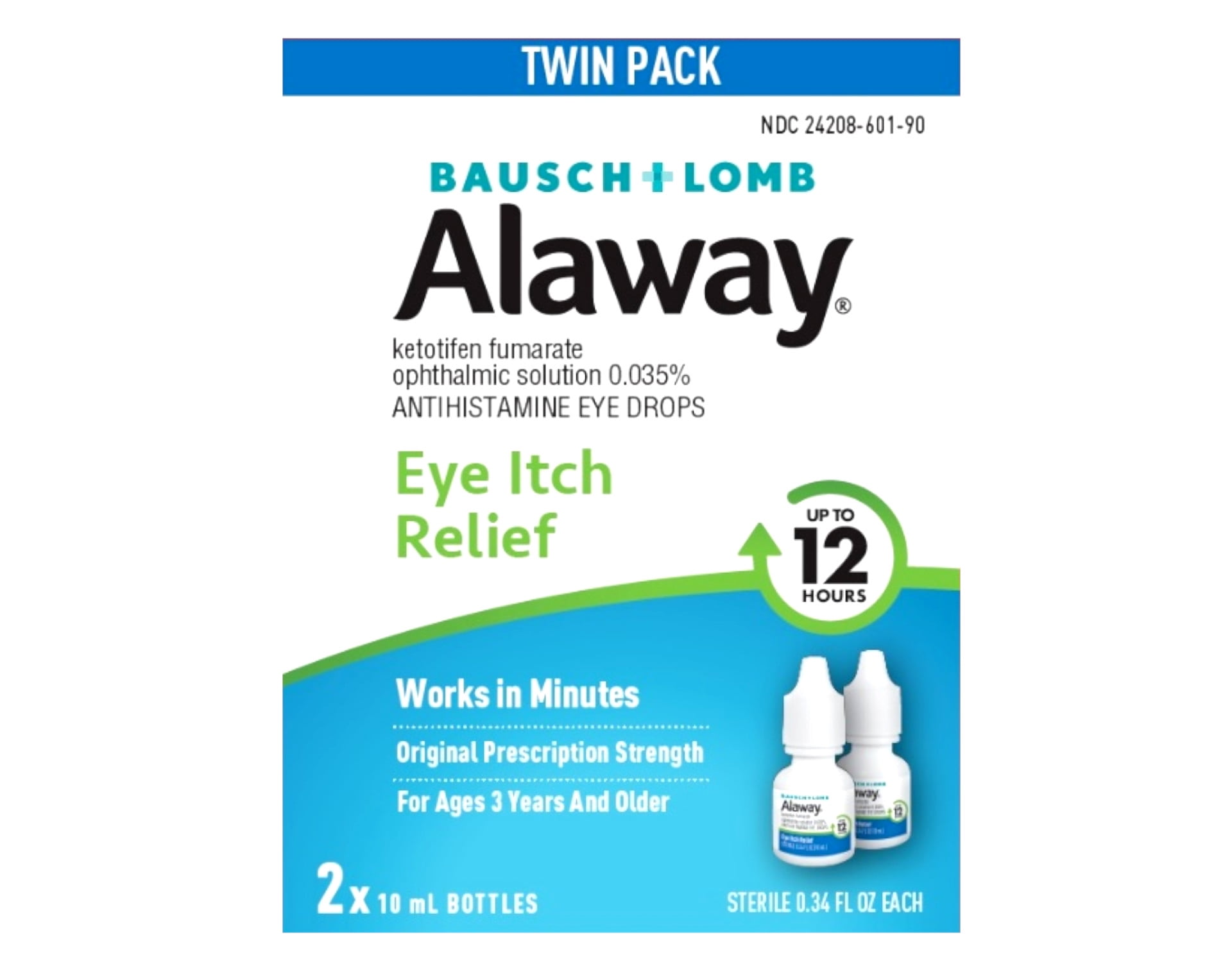 Alaway Allergy Eye Itch Relief Eye Drops, Antihistamine, 0.34 Fl Oz