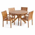 thumbnail image 1 of Alayja Outdoor Acacia Wood 5 Piece Dining Set, 1 of 10