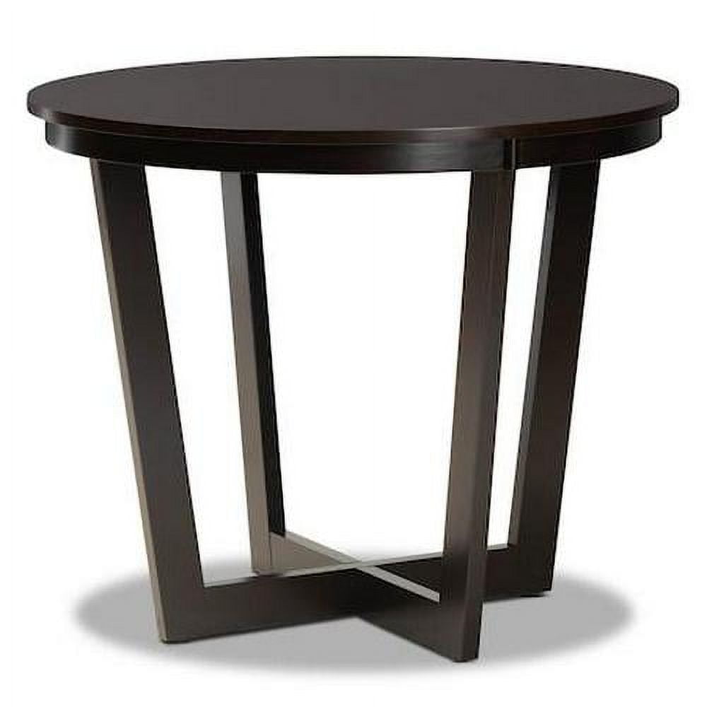 Alayna Dark Brown 35" Round Wood Dining Table