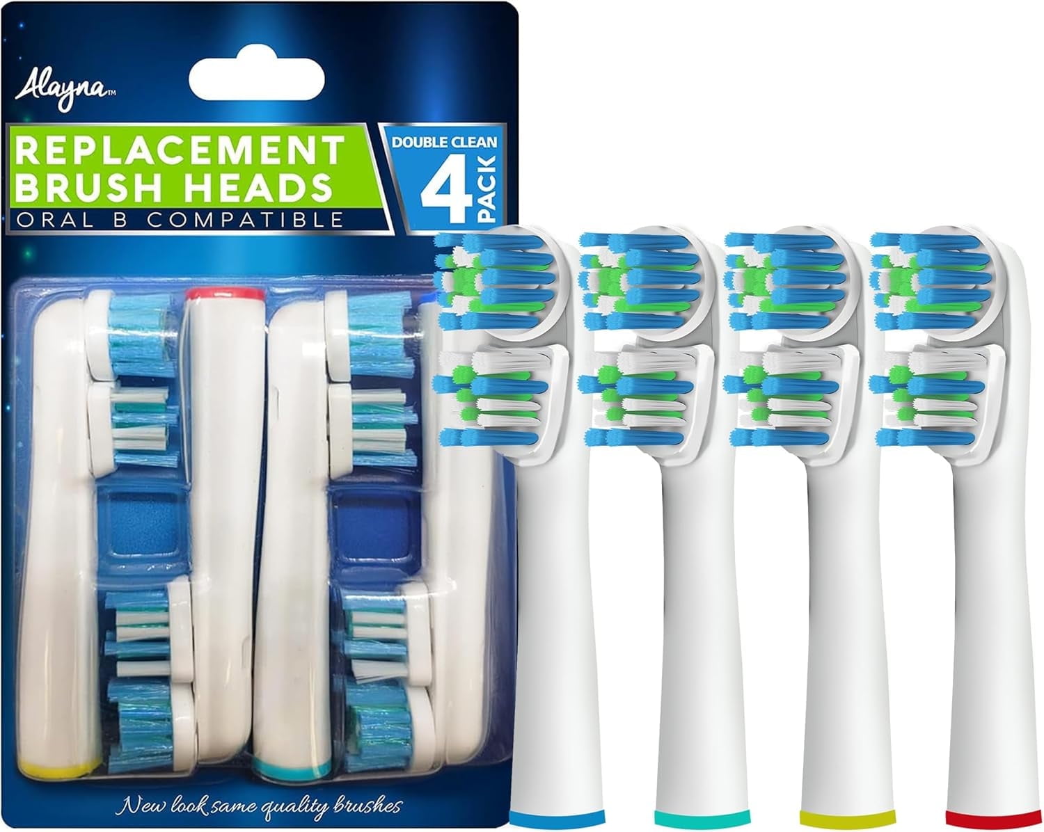 Alayna Replacement Toothbrush Heads, Double Clean for Oral B Electric