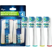 Alayna Replacement Tooth Brush Heads Compatible With Oral B Electric Toothbrush - Double Clean Fits Oralb Electric Toothbrush 4 Pack