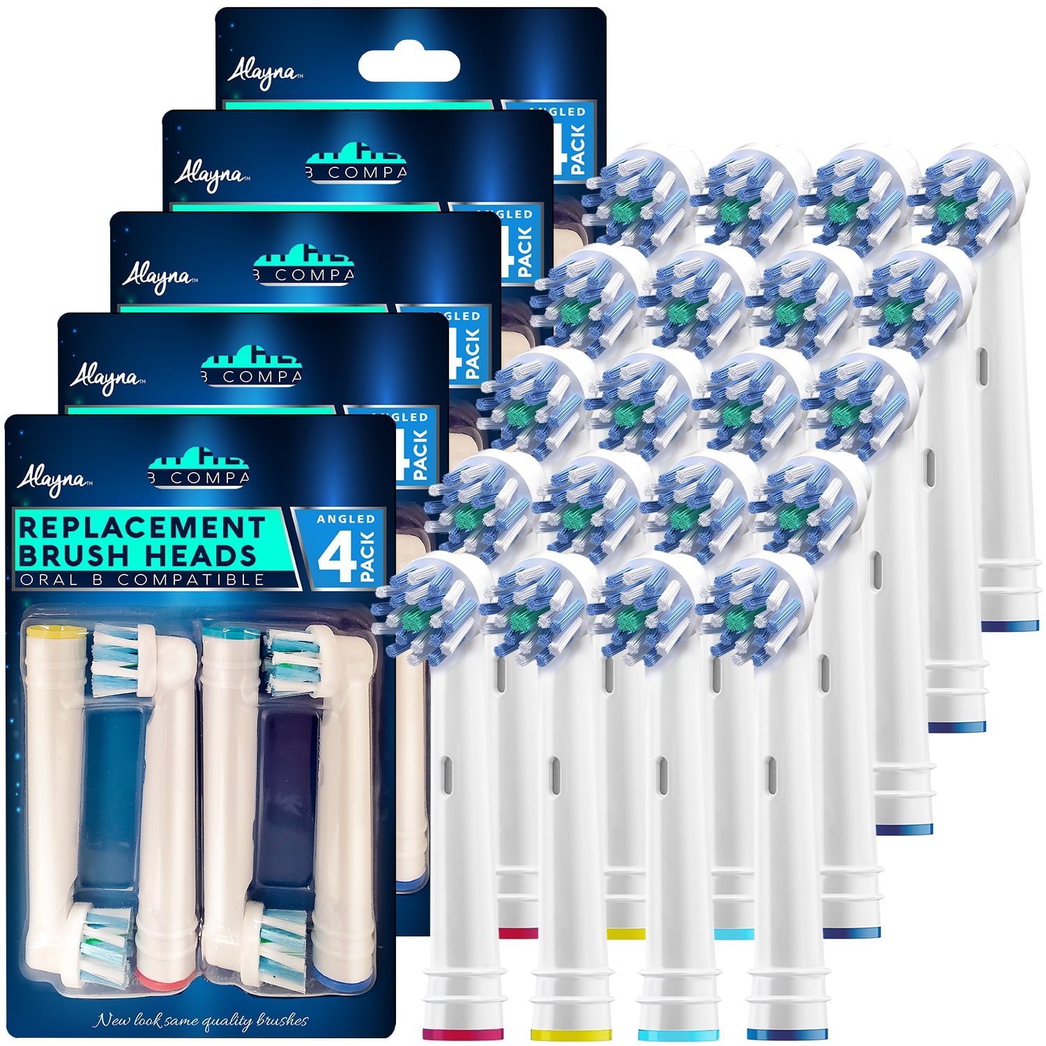 Alayna Replacement Toothbrush Heads for Oralb 20 Cross Compatible with