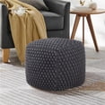 thumbnail image 1 of Alaysia Pouf, Dark Grey, 1 of 1
