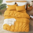 thumbnail image 1 of Alazuria Duvet Cover Set Soft Prewashed Microfiber with zipper and 4 corner ties Yellow Mustard color Twin size ( 90" x 68" ), 1 of 5