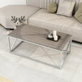 thumbnail image 1 of Alazyhome  Silver Rectangle Living Room Metal Frame Coffee Table, 1 of 3