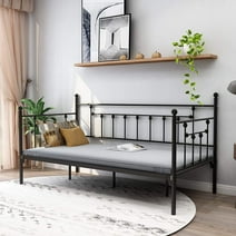Alazyhome Twin Daybed Frame Metal Sofa Platform Bed Frame, Black