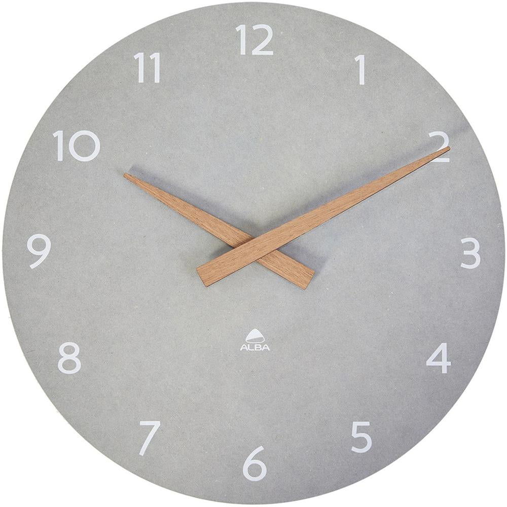 Hormilena Gray and Walnut MDF Round Analog Wall Clock