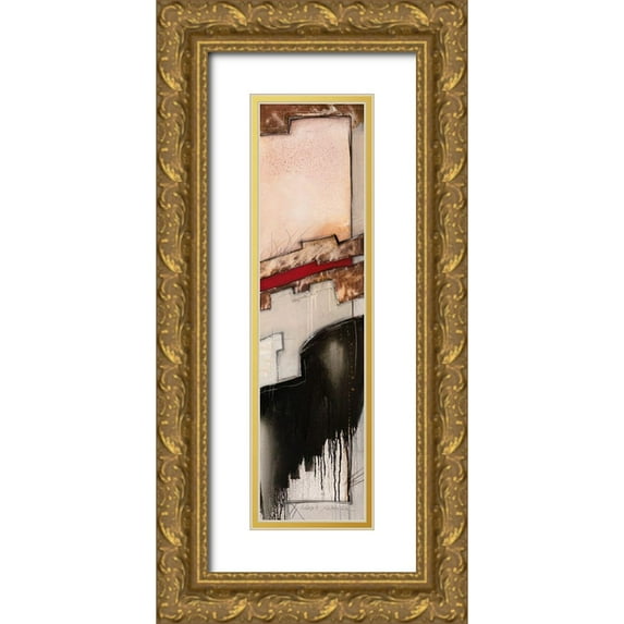 Alba, Andreas 11x32 Gold Ornate Wood Framed with Double Matting Museum Art Print Titled - Diagonal VII