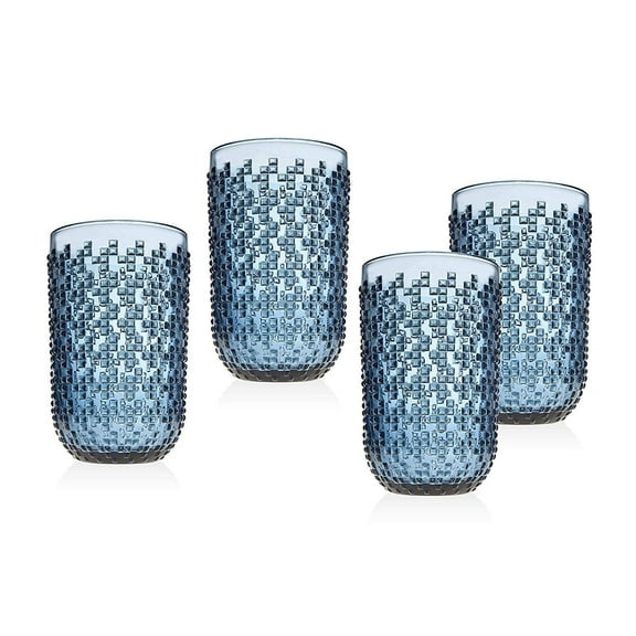 Alba Blue Set of 4 Highball Glasses