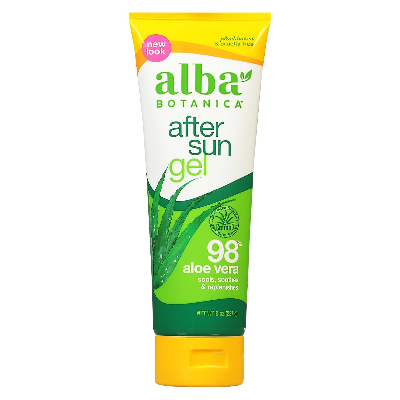Alba Botanica Aloe Vera Gel for Skin, Cooling After Sun Treatment for
