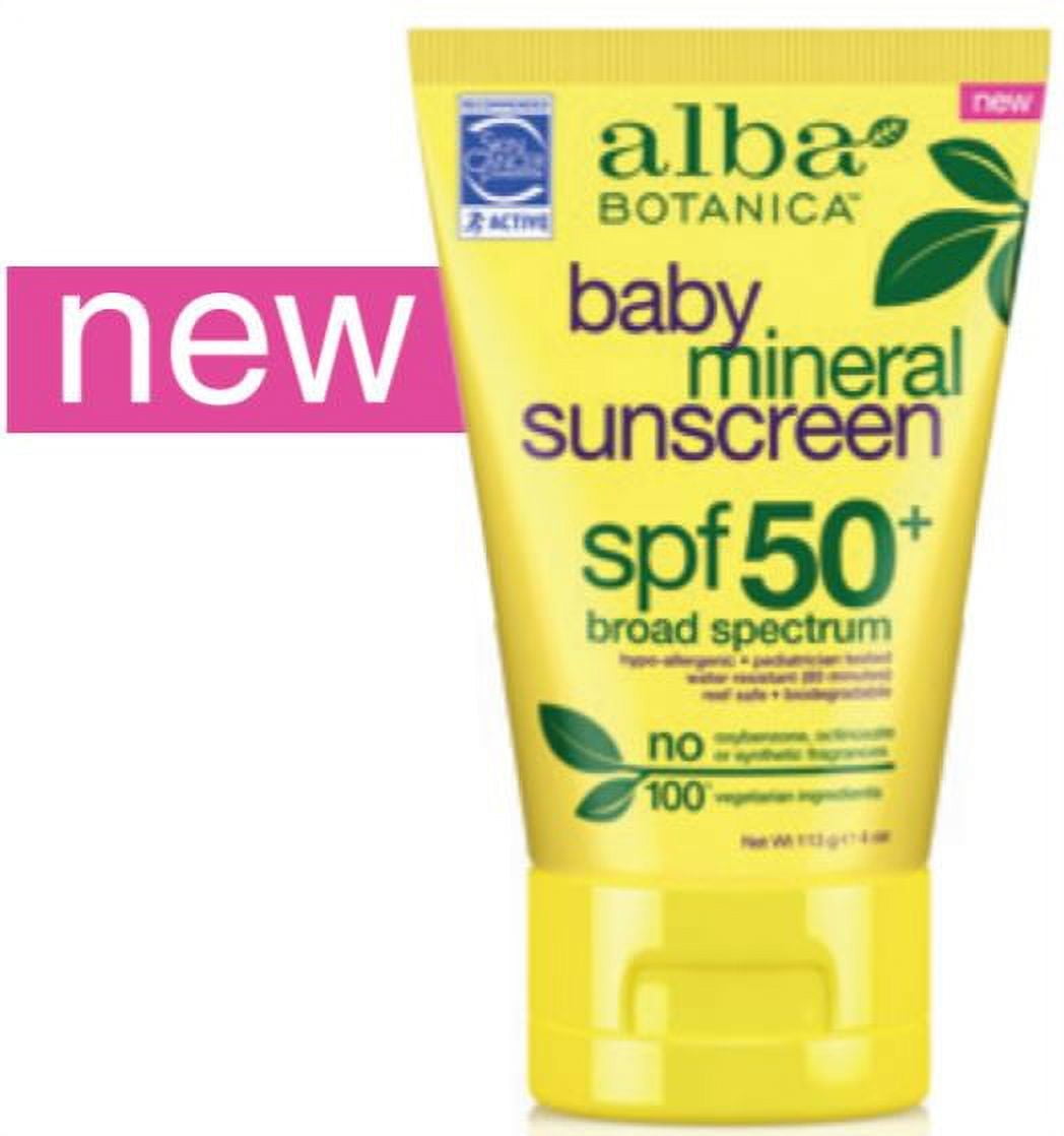 Alba Botanica Baby Mineral Sunscreen Lotion SPF 50, Fragrance Free, 4 oz