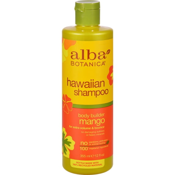 Alba Botanica Body Builder Shampoo, Mango, 12 oz.