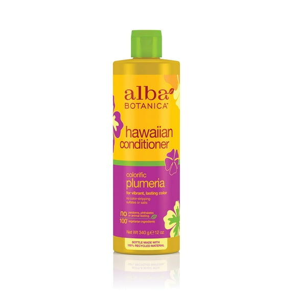 Alba Botanica Colorific Treated Hair Conditioner, Plumeria, 12 oz