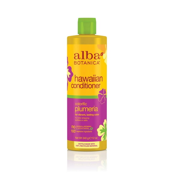 Alba Botanica Colorific Treated Hair Conditioner, Plumeria, 12 oz