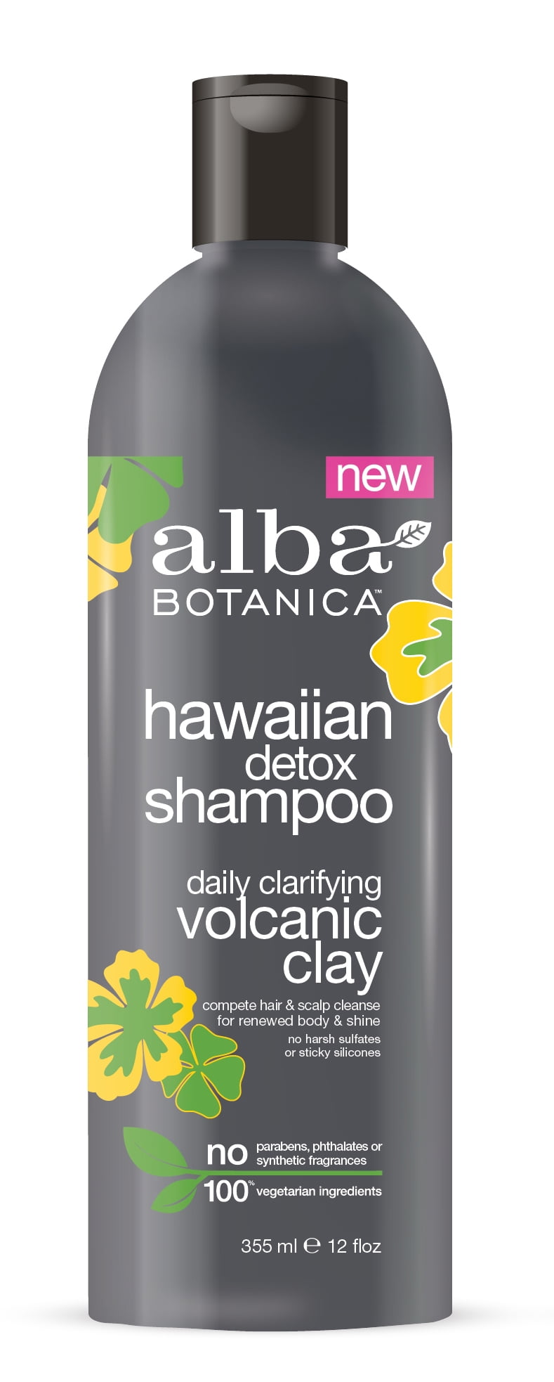 Alba Botanica Detox Clarifying Shampoo, Volcanic Clay, 12 oz - Walmart.com