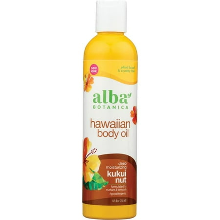 Alba Botanica Hawaiian Body Oil Deep Moisturizing Kukui Nut 8.5 oz