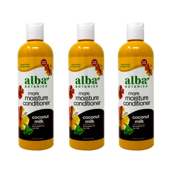 Alba Botanica Hawaiian Coconut Milk Conditioner - Pack of 3, Conditioner 12 oz