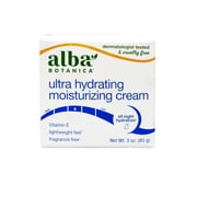 Alba Botanica Ultra Hydrating Moisturizing Cream, with Vitamin E, Fragrance Free, 3 Oz (Packaging may vary)
