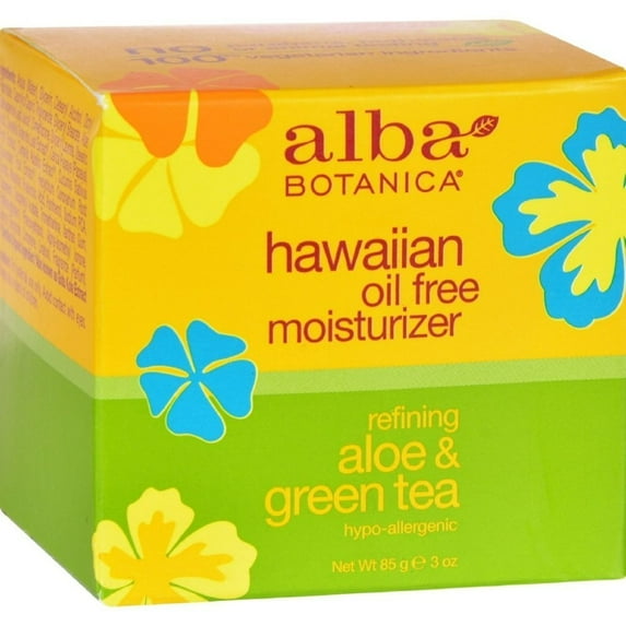 Alba Botanica Hawaiian Oil-Free Moisturizer, Refining Aloe & Green Tea, 3 Ounce,Pack Of 1