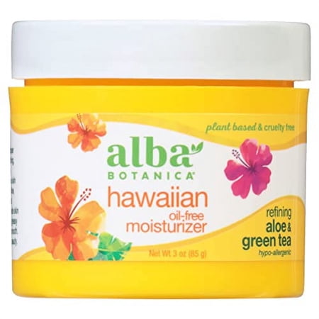 Alba Botanica Hawaiian Oil Free Moisturizer, Refining Aloe & Green Tea, 3 Oz