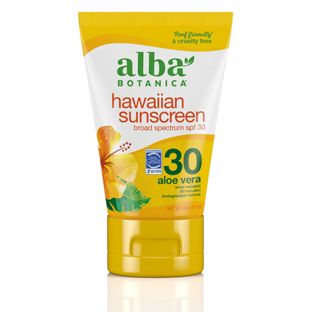 Alba Botanica Aloe Vera Hawaiian SPF 30 Sunscreen, 4 oz.