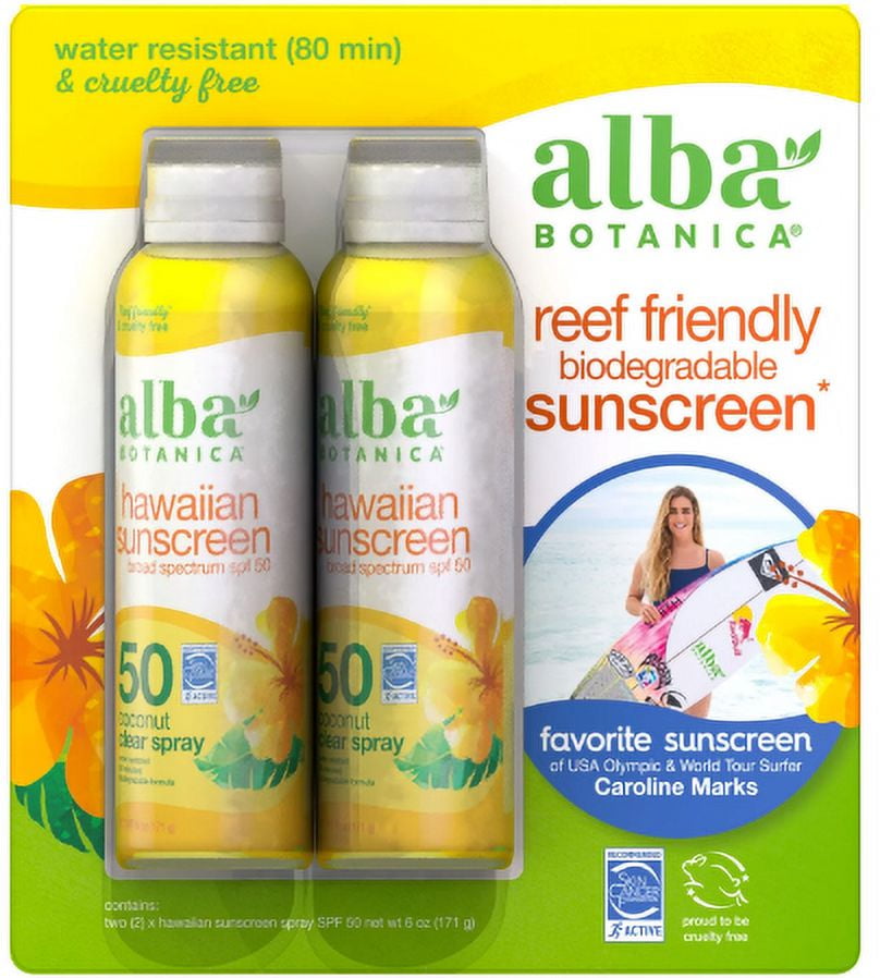 Alba Botanica Hawaiian Sunscreen SPF 50, FragranceFree Sunblock with