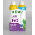 thumbnail image 1 of Alba Botanica Kids Sunscreen Spray for Face and Body, Tropical Fruit, Broad Spectrum SPF 50, Water Resistant, 5 fl. oz. Bottle Pack of 2, 1 of 2