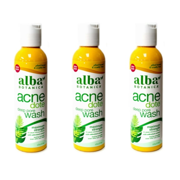 Alba Botanica Natural Acnedote Deep Pore Wash, 6 oz (Pack of 3)