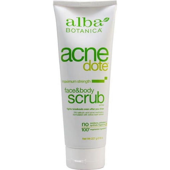 Alba Botanica Natural Acnedote Face and Body Scrub -- 8 fl oz