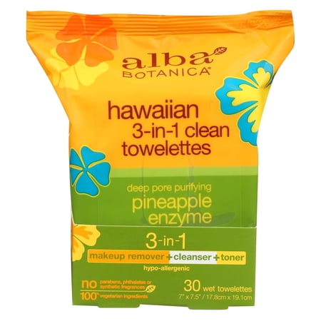 Alba Botanica Hawaiian 3 In 1 Towelettes 30 Count