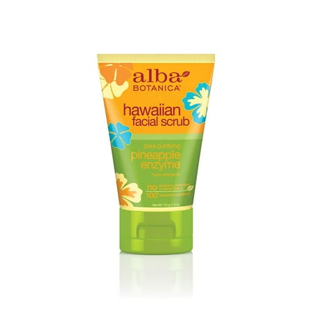 Alba Botanica Pore Purifying Pineapple Enzyme Hawaiian Facial Scrub, 4 oz.