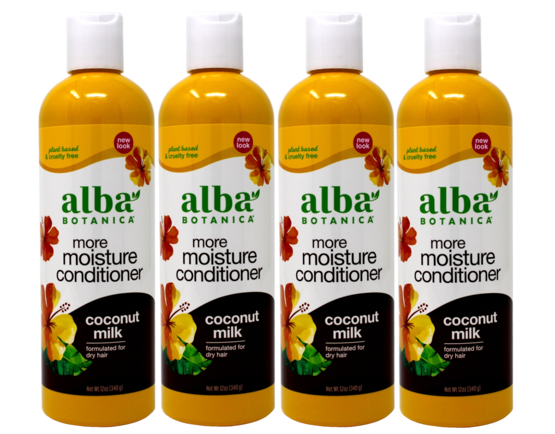 Alba Botanica Rich Conditioner, Coconut Milk, 12 Fluid Ounce (Pack of 4)