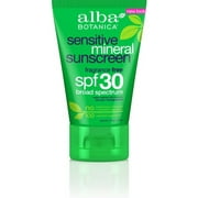 Alba Botanica Sensitive Mineral Sunscreen, Fragrance Free Lotion SPF 30 4 oz