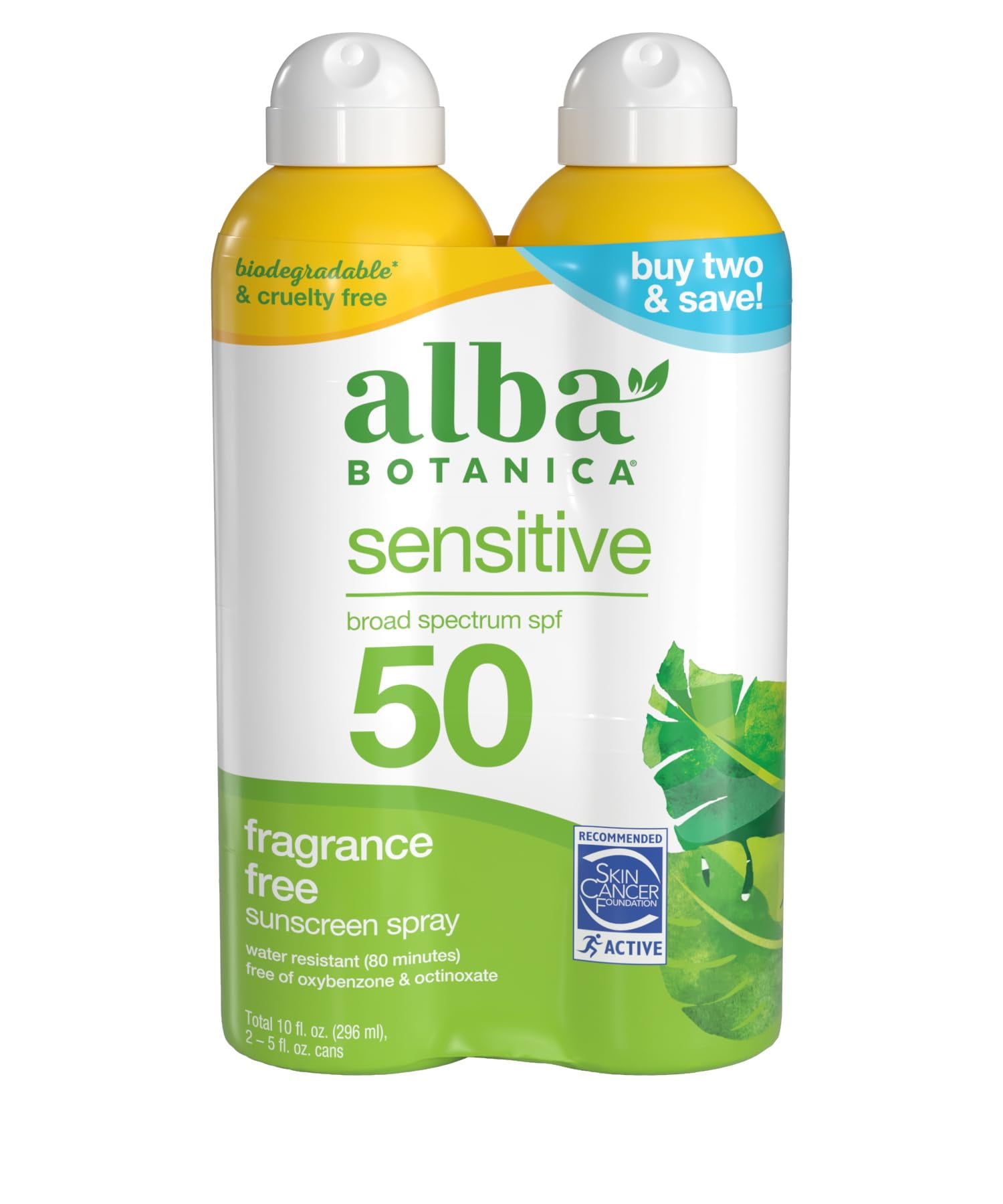 Alba Botanica Sensitive Sunscreen Spray SPF 50 - 10 fl oz