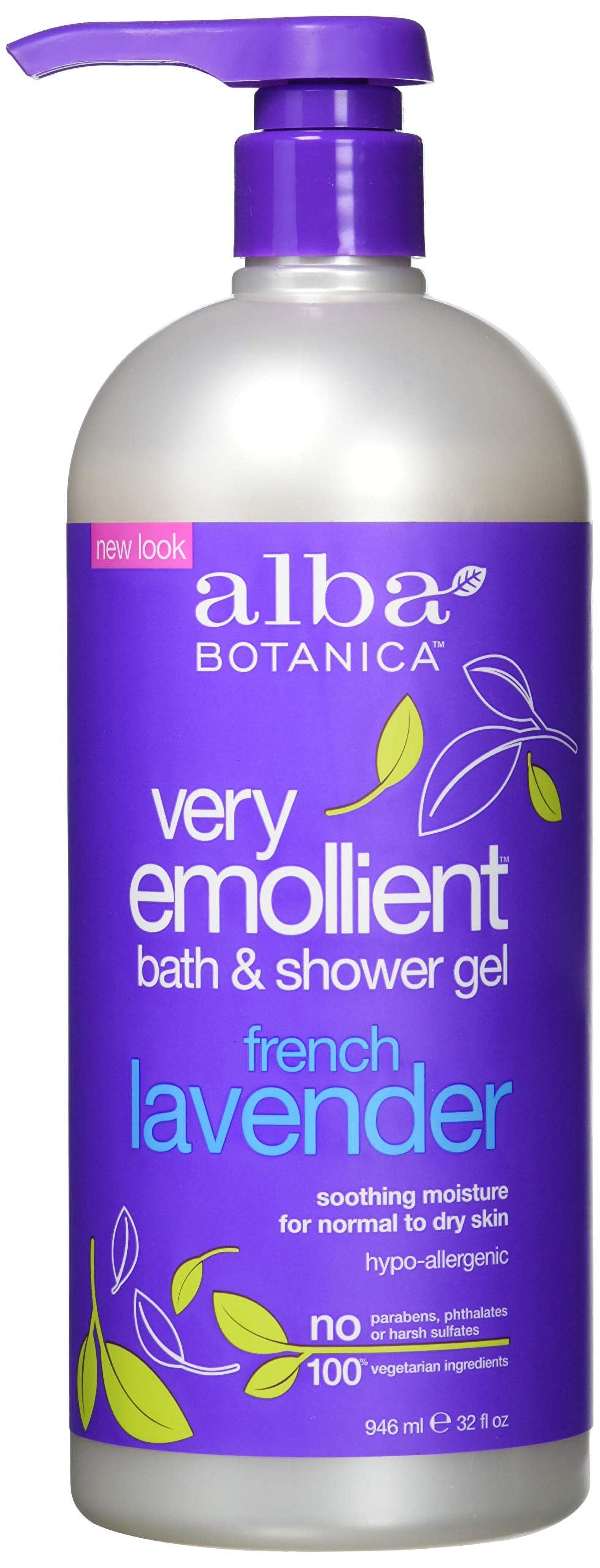 Alba Botanica Very Emollient Bath & Shower Gel, French Lavender, 32 oz ...
