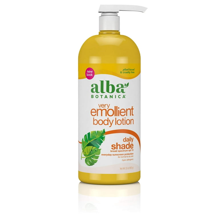 Alba Botanica Very Emollient Body Lotion, Daily Shade SPF 15, 32