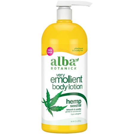 Alba Botanica Very Emollient Body Lotion, Hemp Seed Oil, 32 oz.