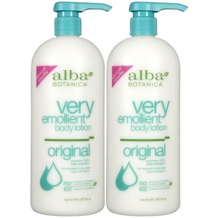 Alba Botanica Very Emollient Body Lotion - Original - 32 Ounce (Pack of 2)