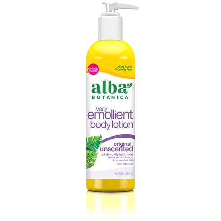 Alba Botanica Very Emollient Body Lotion, Original, Unscented, 12 oz.