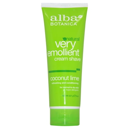 Alba Botanica Very Emollient Cream Shave Coconut Lime, 8.0 OZ